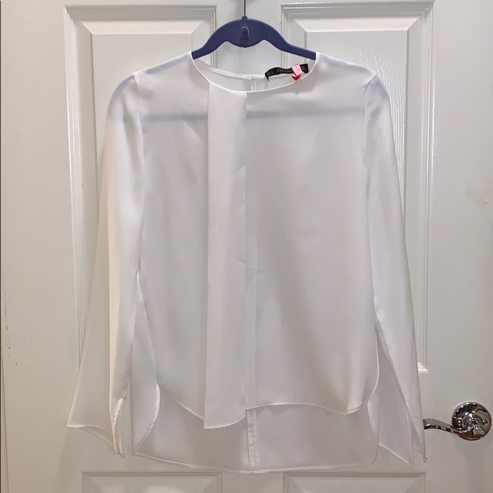 EUC White Zara Basics Blouse size L
